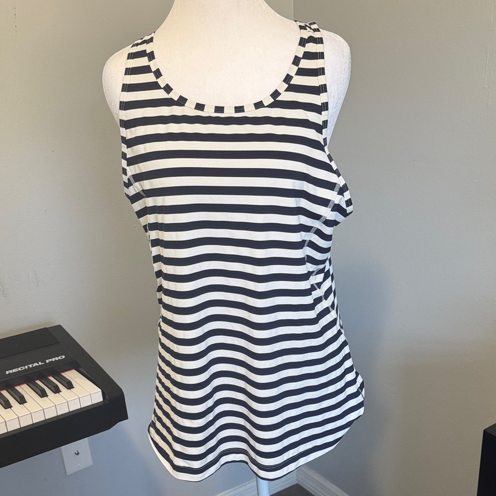 Lolë Striped navy and White Women's Tank Top